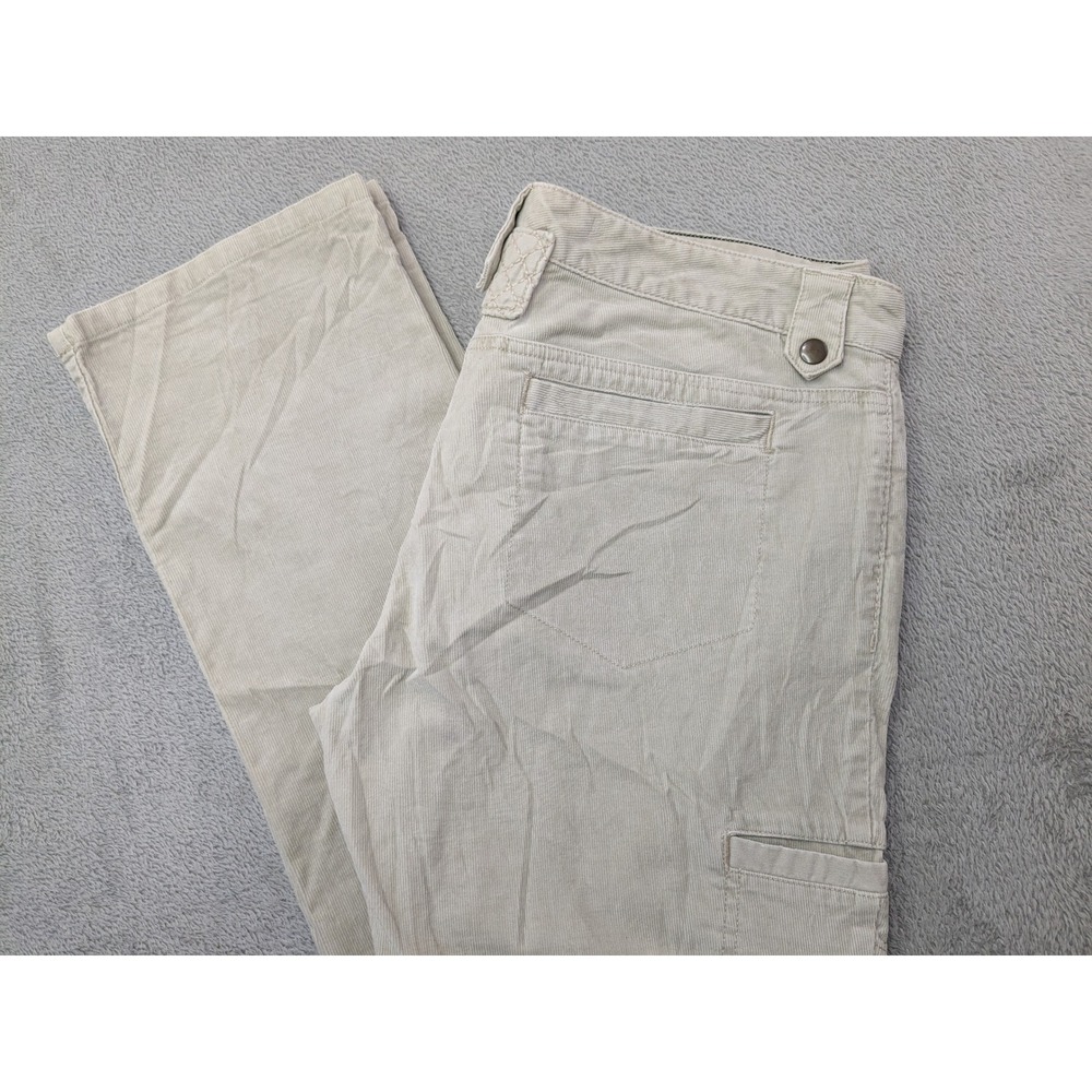Eddie Bauer Womens Size 12 Modern Straight Leg Corduroy Pants Beige Casual